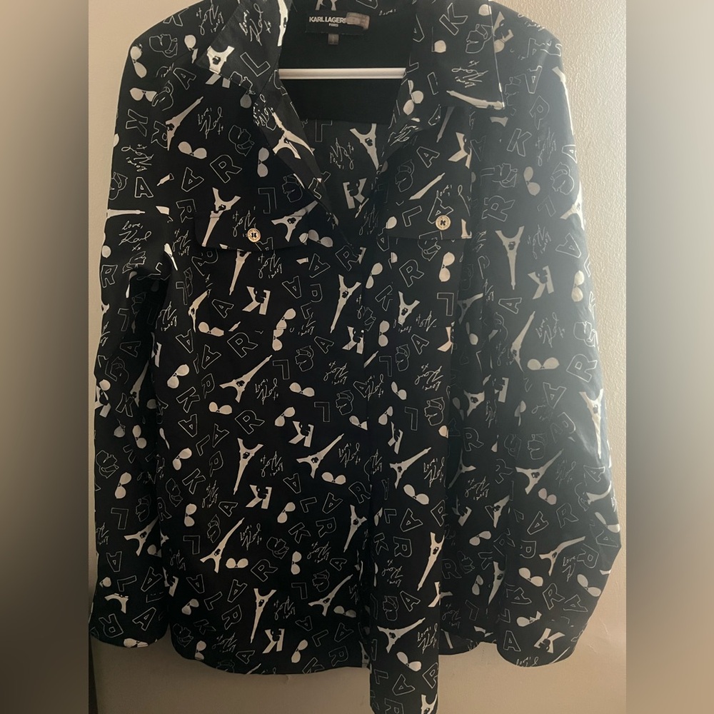 Karl Lagerfeld Black Patterned Women's Jacket